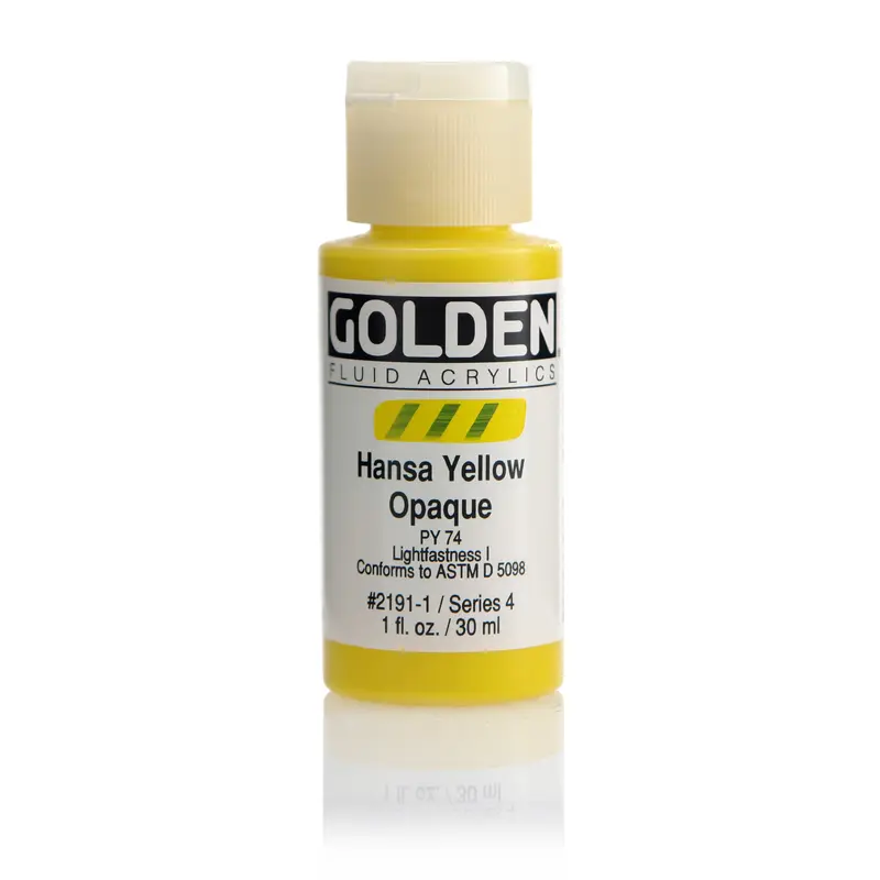 FLUID ACRYLIC PAINT HANSA YELLOW OW OPAQUE 1OZ
