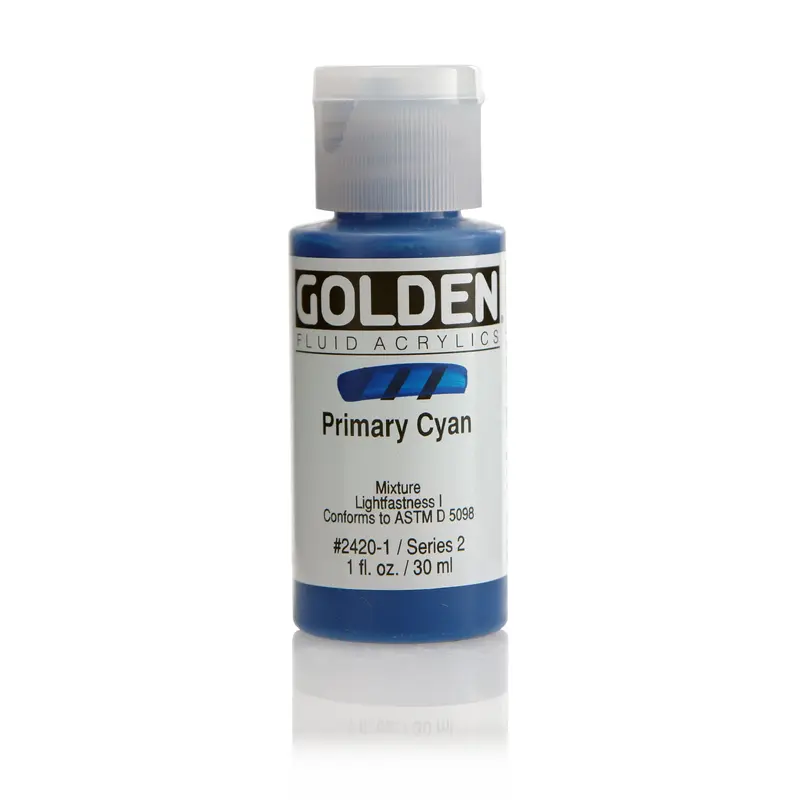 FLUID ACRYLIC PAINT PRIMARY CYAN 1OZ