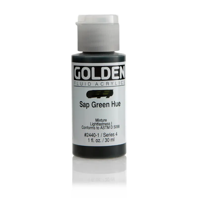 FLUID ACRYLIC PAINT SAP GREEN HUE 1OZ