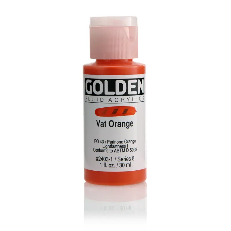 FLUID ACRYLIC PAINT VAT ORANGE 1OZ