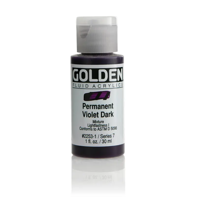GOLDEN FLUID ACRYLIC PERM.VIOLET DARK 1 OZ