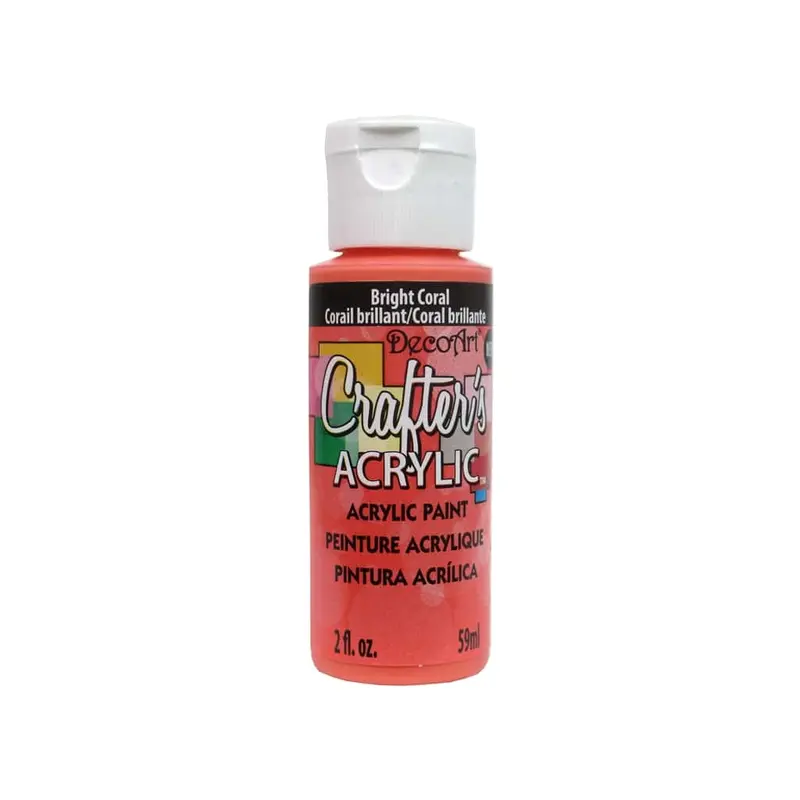 2OZ BRIGHT CORAL CRAFTER ACRYLIC PAINT