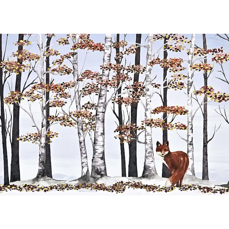 XMAS CARDS FOX BIRCHES