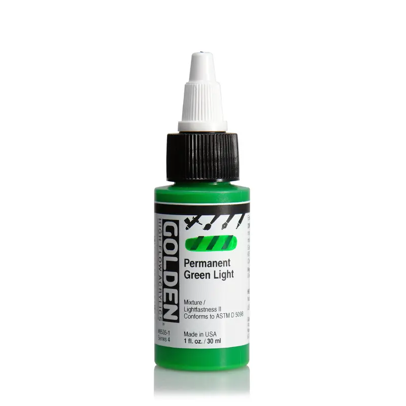 HIGH FLOW ACRYLIC PAINT PERMANENT GREEN LT