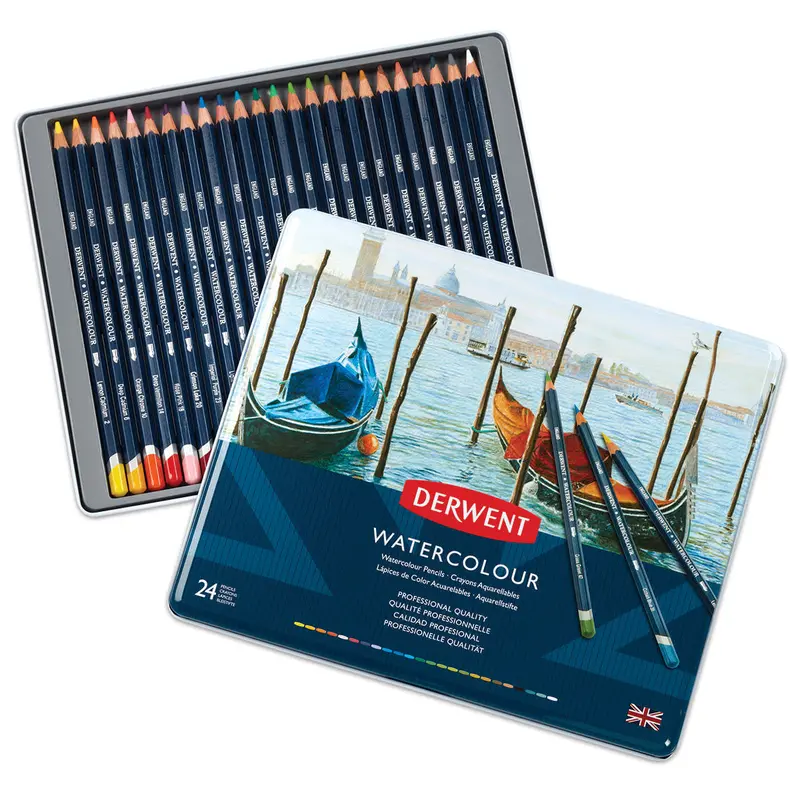 DERWENT WATERCOLOR PENCIL SET - ASSORTED COLORS, SET OF 24