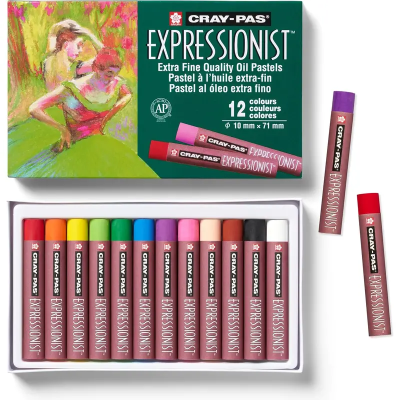 SAKURA CRAY-PAS EXPRESSIONIST OIL PASTEL SET - SOFT OIL PASTELS FOR ARTISTS - 12