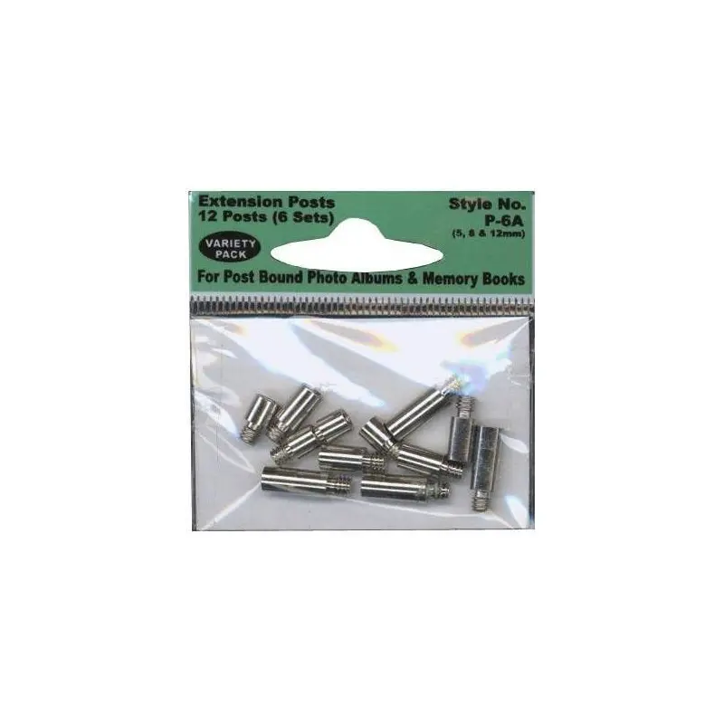 SCRAPBOOK EXTENDER POST VARIETY PACK 12P