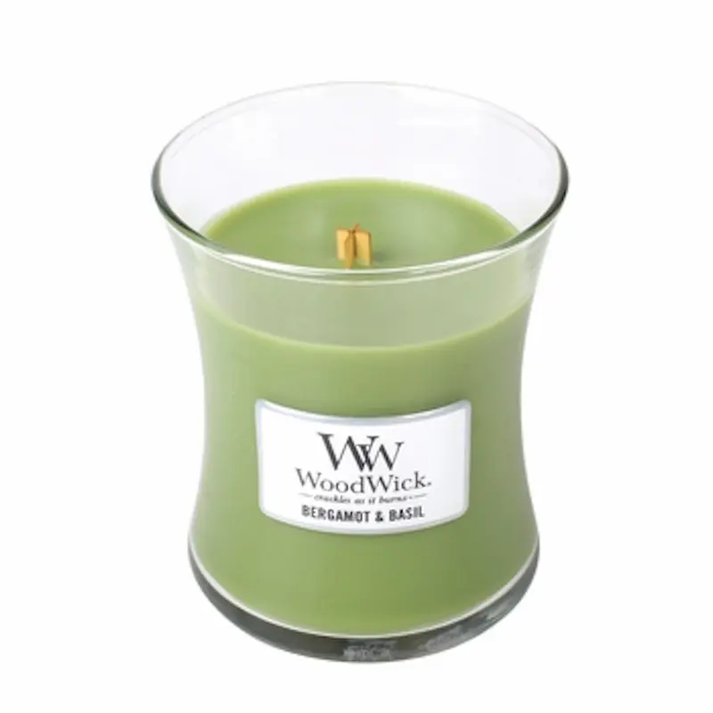 WW BERGAMOT AND BASIL 9.7OZ WOODWICK CANDLE