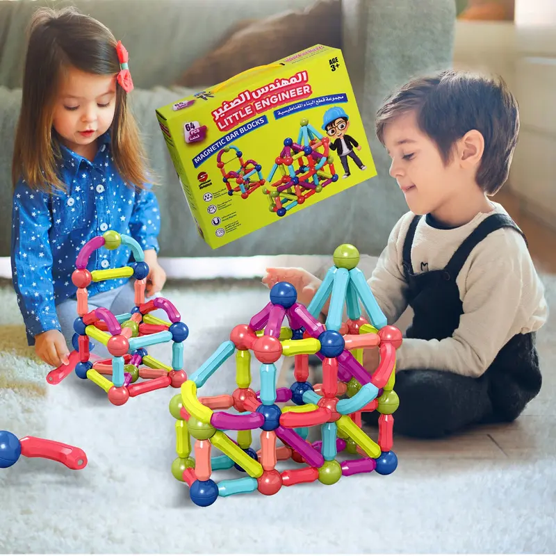 LITTLE ENGINEER MAGNETIC BAR BLOCKS (64PCS)