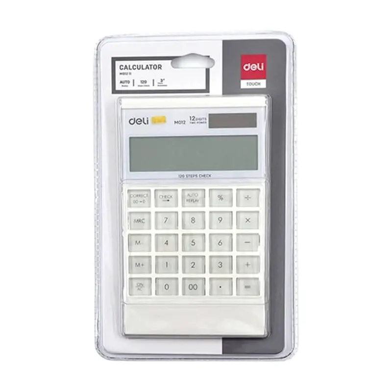 CALCULATOR 12DIGIT WHITE-M01211