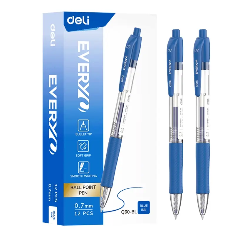 BALL PEN 0.7 BLUE-Q60-BL PACK OF 12 PCS