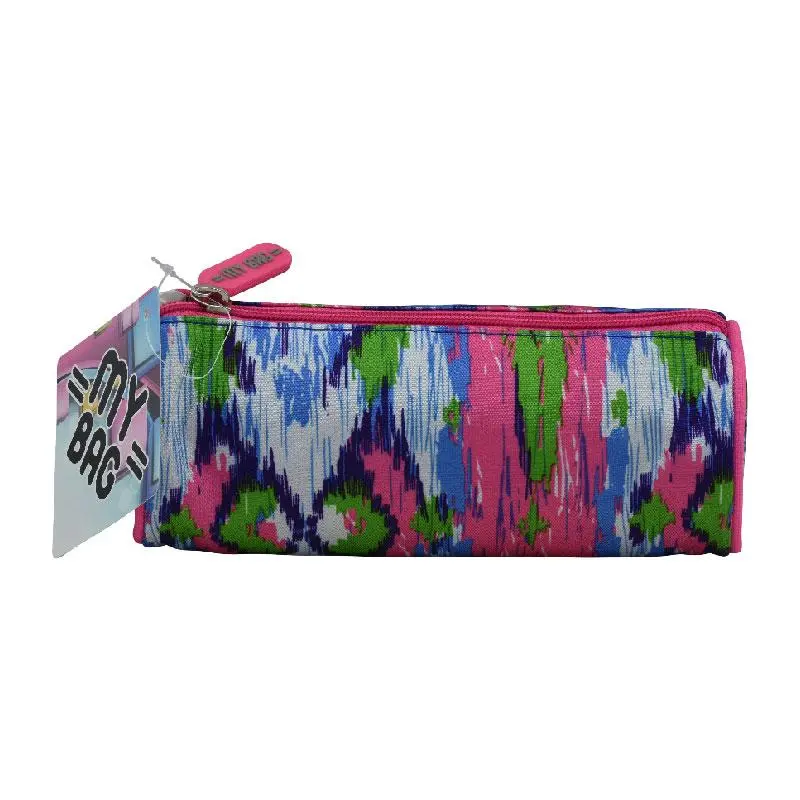 Pencil Case Round Pink/Blue/Green