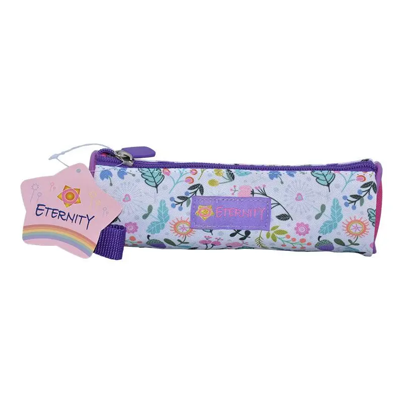 Pencil Case Round Bird & Flower