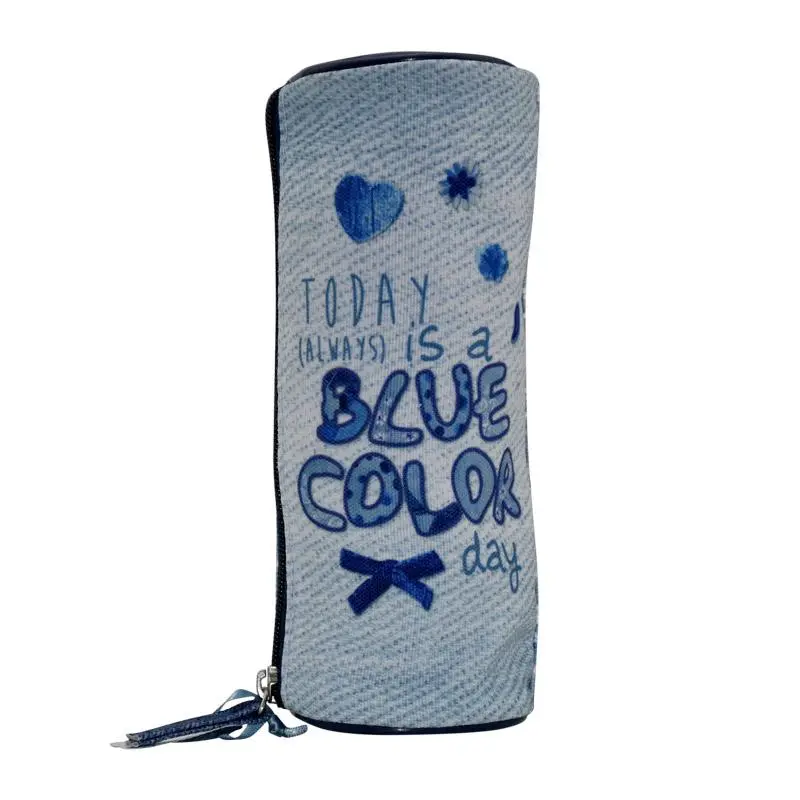 Pencil Case Round Blue Color