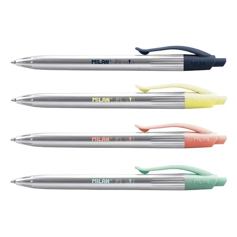 Ball Pen P1 Silver (1.0) Blue Ink Asstd- 4 pieces