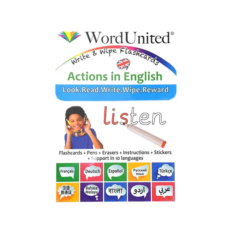 ACTIONS IN ENGLISH WRITE&WIPE FLASH CARDS-074*