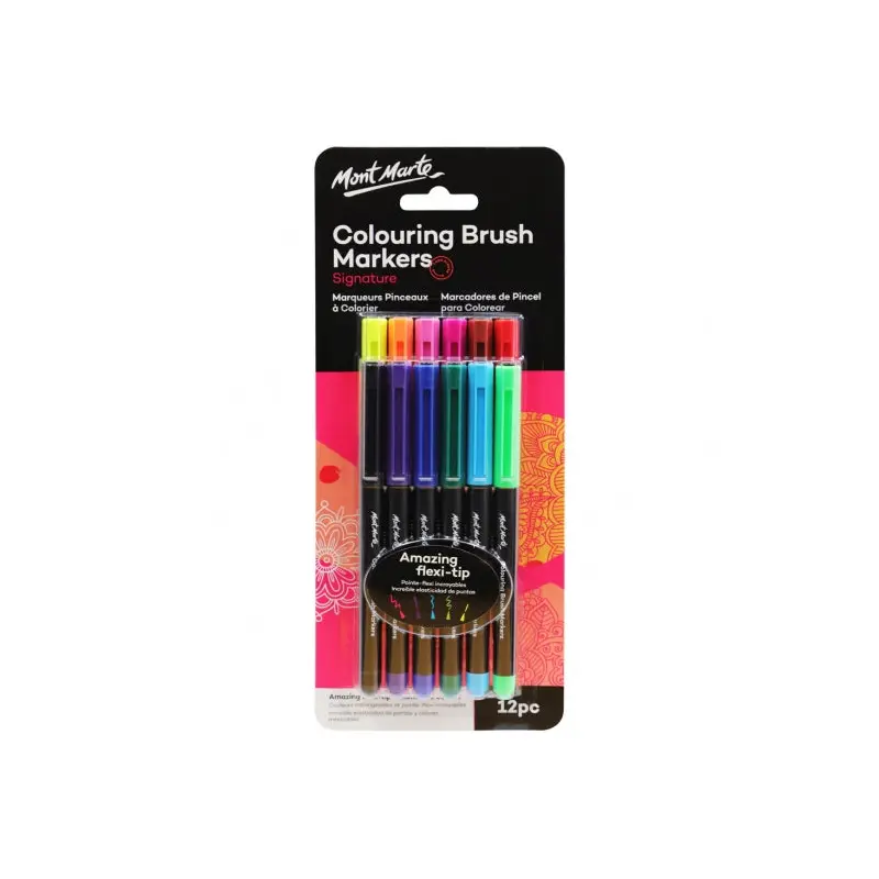 Adult Coloring Brush Marker 12 Pieces-MPN0104