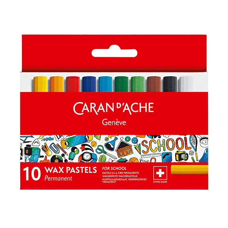 Caran d'Ache-Water Soluble Wax Pastels 10pcs School-7502.71