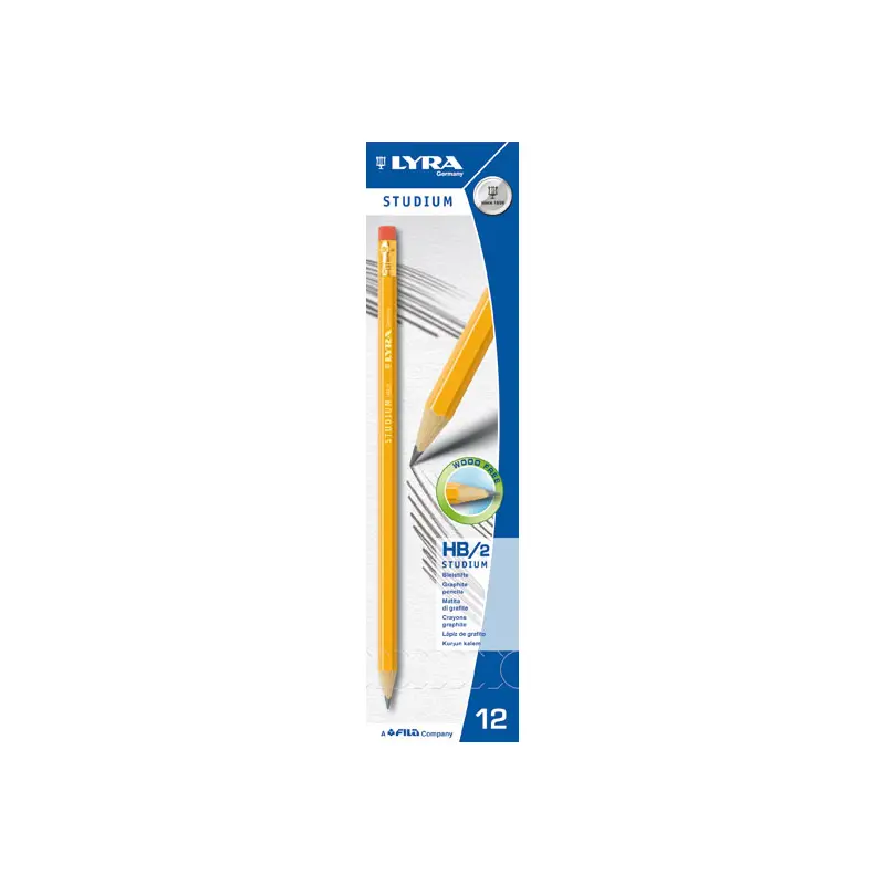 Lyra Studium HB Pencil With Eraser 12pieces packet-L1280100