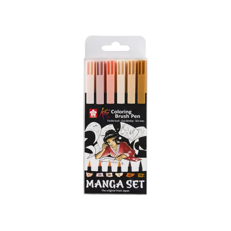 SAKURA KOI MANGA SET BRUSH PEN 6PCS