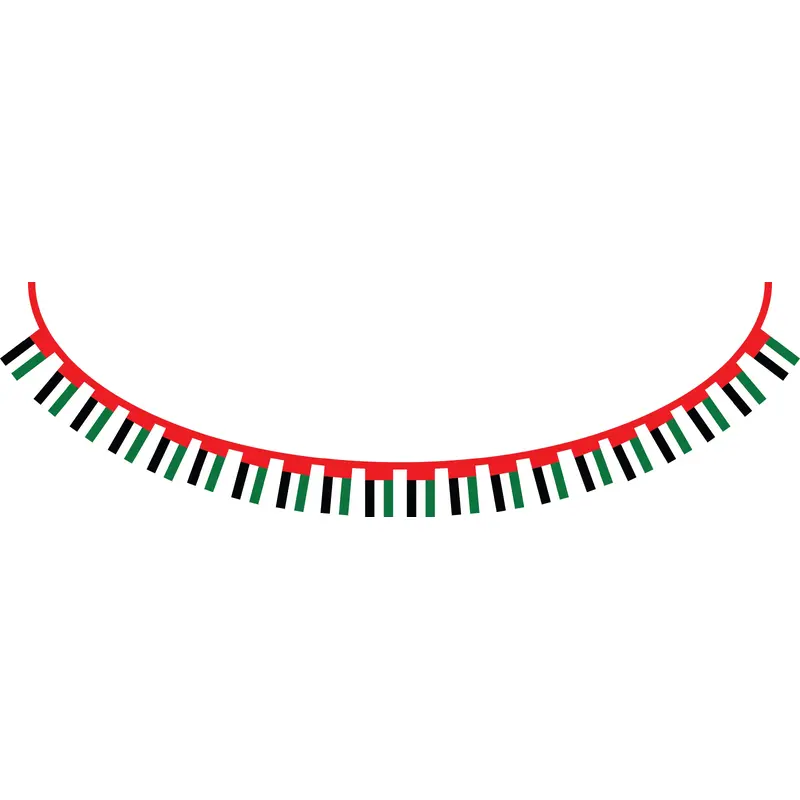 United Arab Emirates UAE Polyester Flag Bunting 14 x 21 cm Bunting With 20 Flags