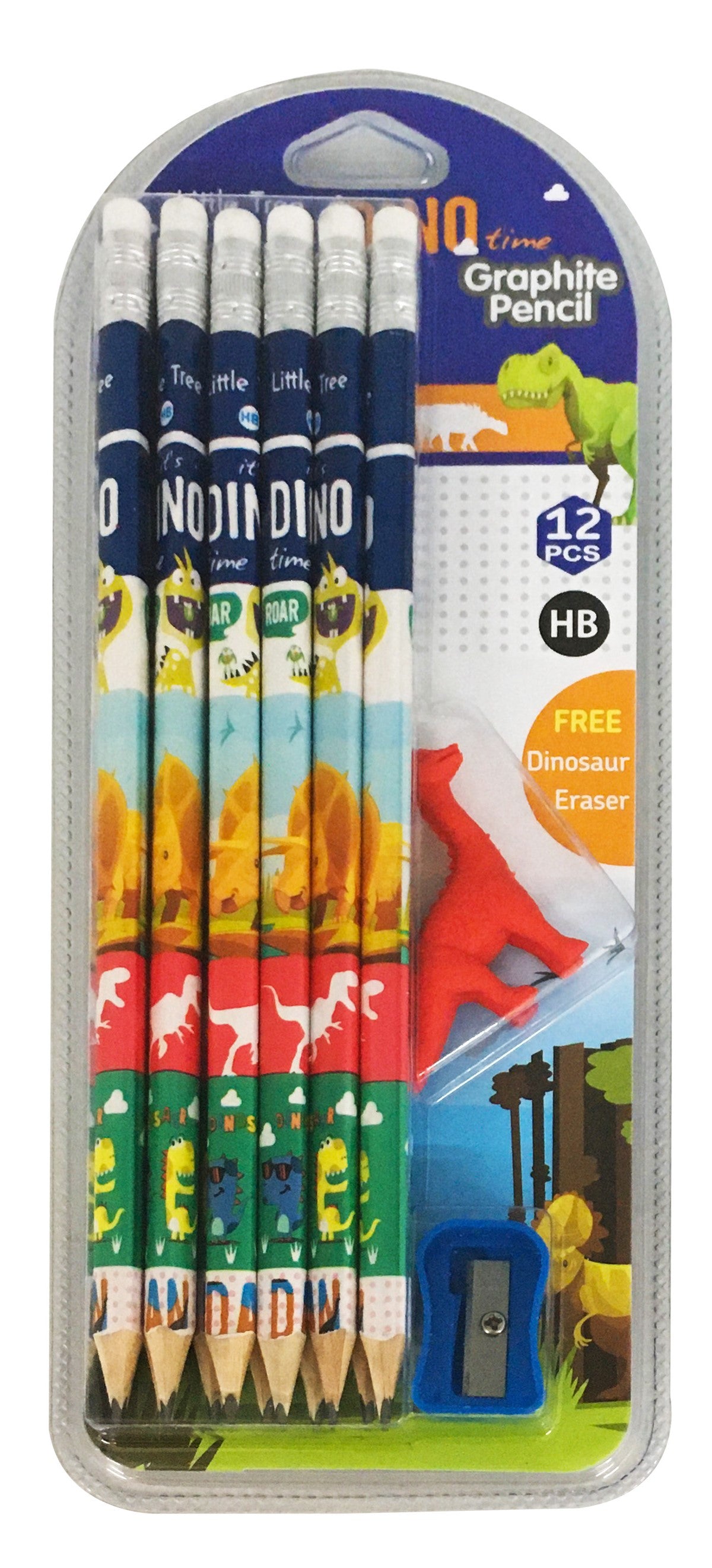PENCIL HB W/ERASER 12'S+ERASER+SHARPENER-MC111218-E
