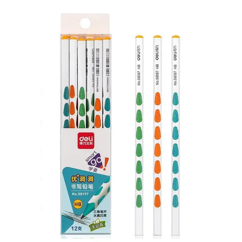 Deli-Pencil HB Colored Groove 12 Pieces-58197