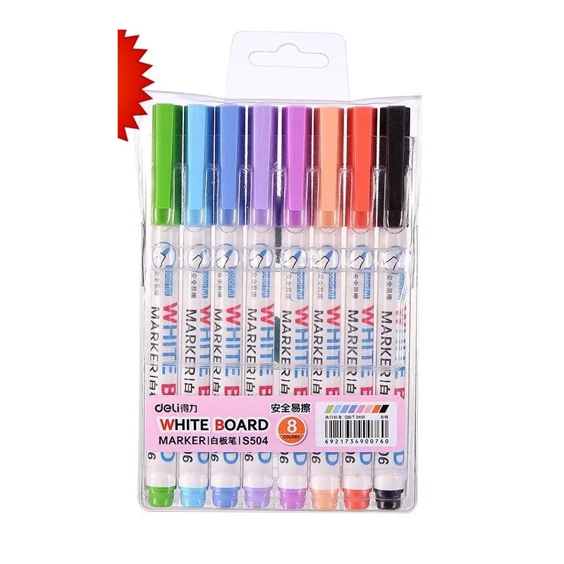 Deli-White Board Marker 8 Color Set-S504