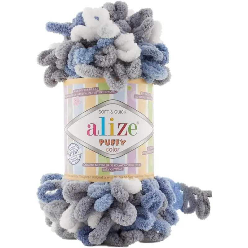 6075 MICRO POLY YARN 100G-ALIZE/PUFFY COLOR