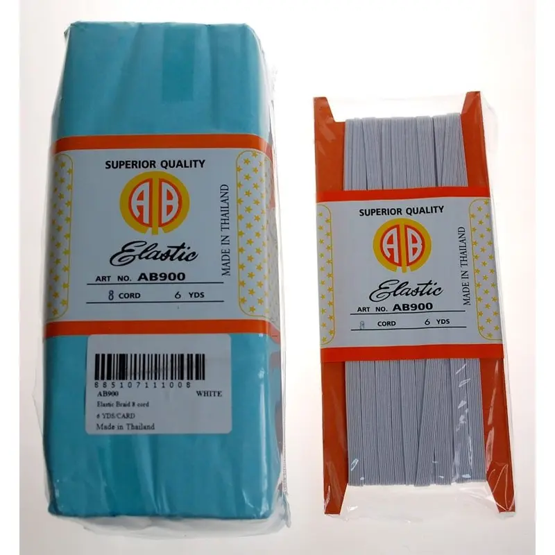 8CX6YARD ELASTIC BRAID WHITE