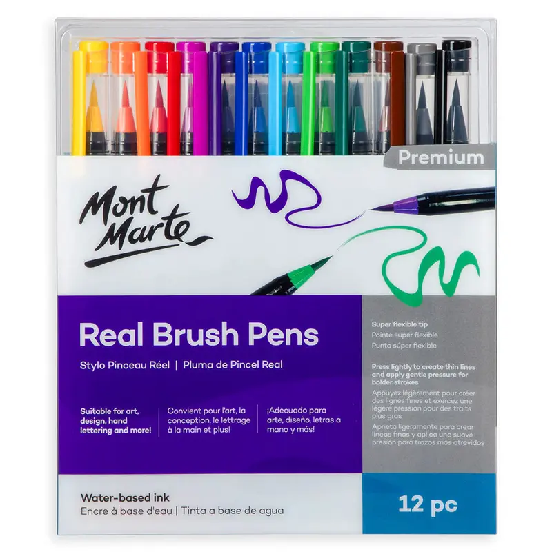 MONT MARTE REAL BRUSH PEN 12PCS-MMPM0046