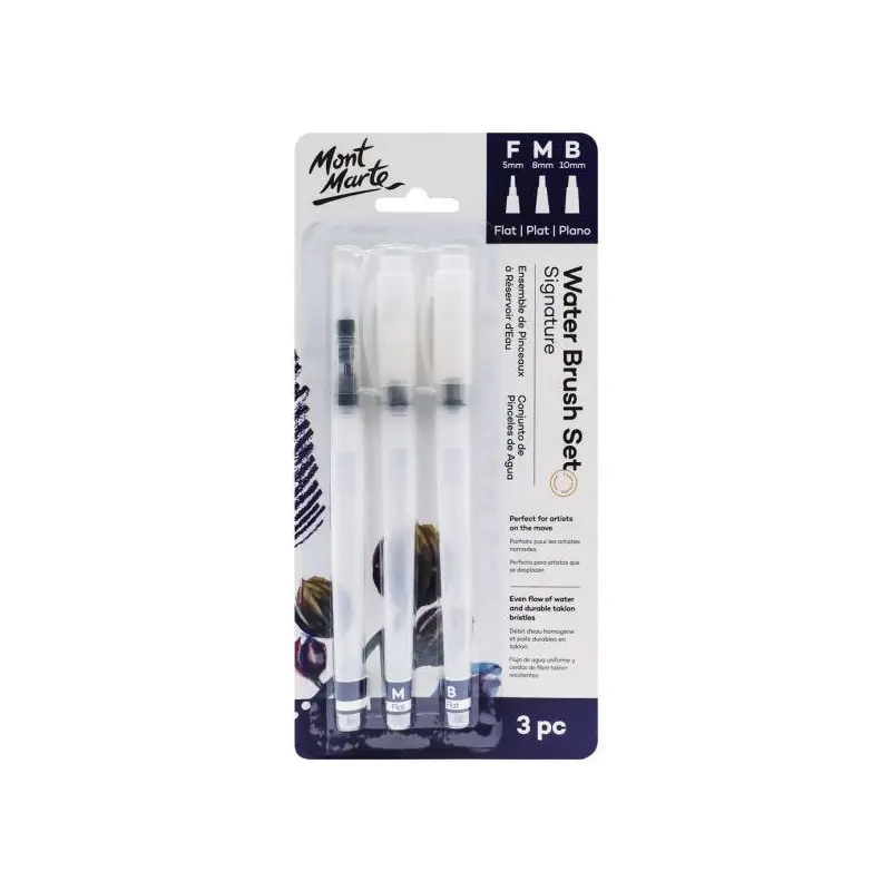 Mont Marte-Brush Pen Flat 3 Pieces Set-BMHS0045