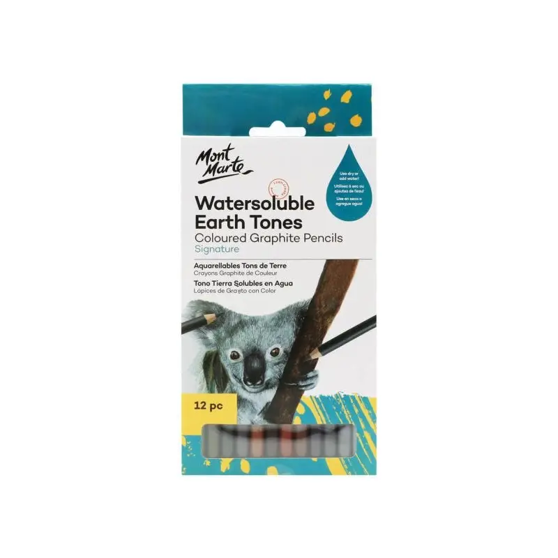 Mont Marte-Color Graphite Pencil 12 Pieces Earth Tone-MPN0117