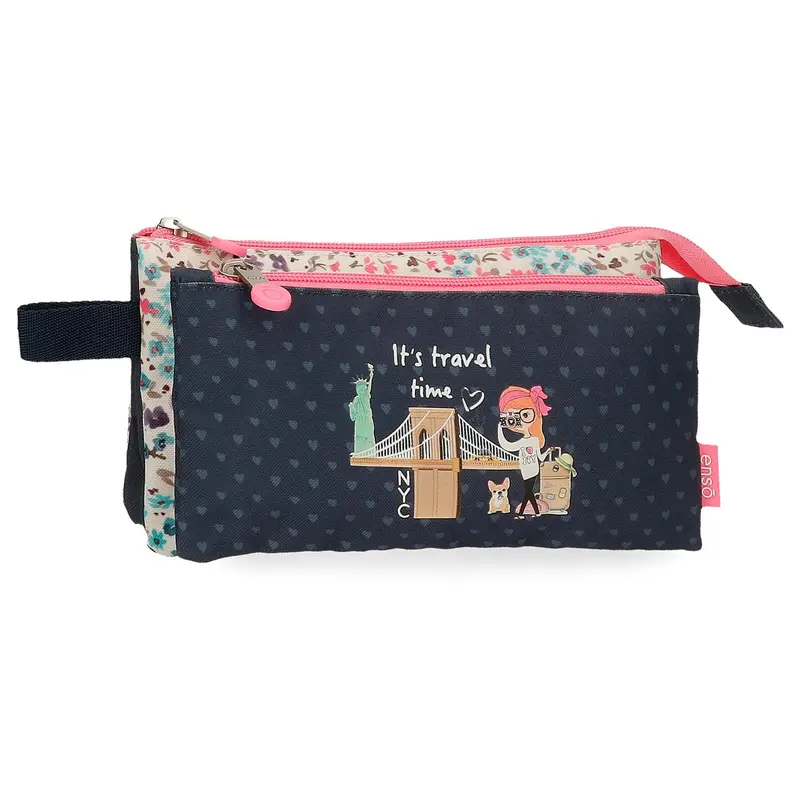 PENCIL CASE TRIPPLE TRAVEL TIME