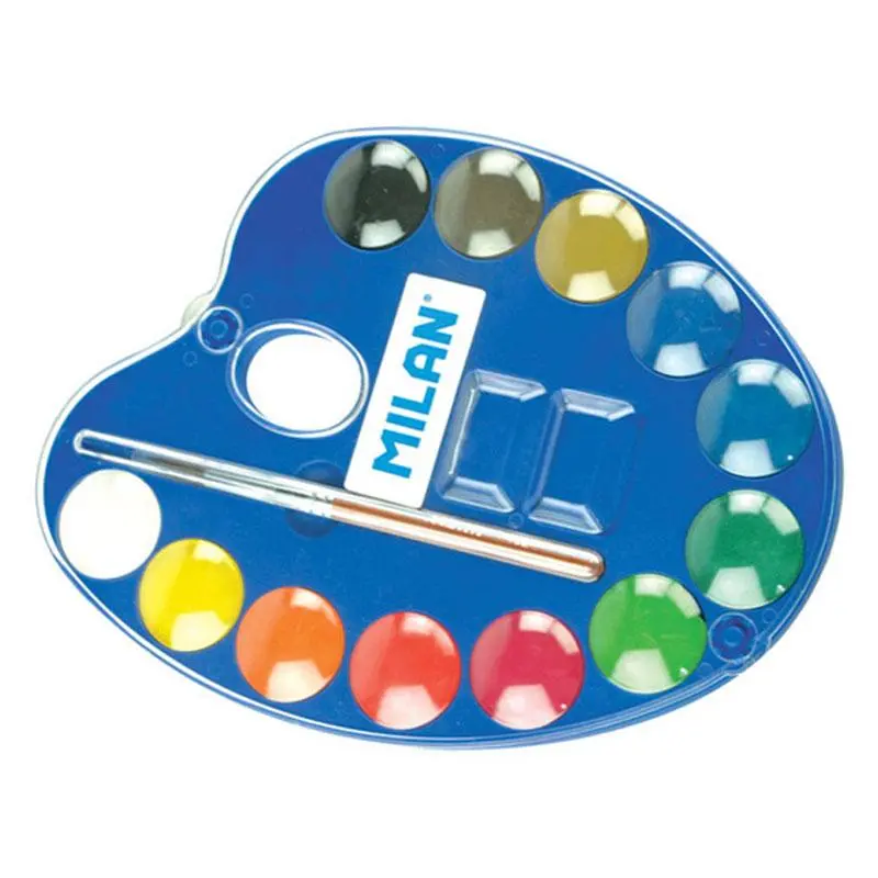 Water Color Oval Shape 12 Color With Brush