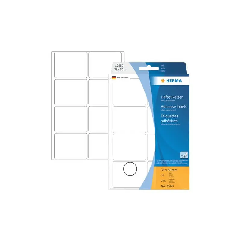 OFFICE LABELS WHITE 39X50MM-2560