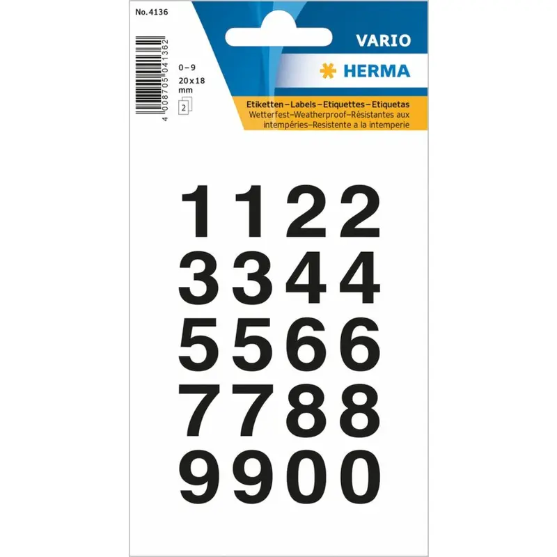 STICKER VARIO NUMBERS TRANSP-4136