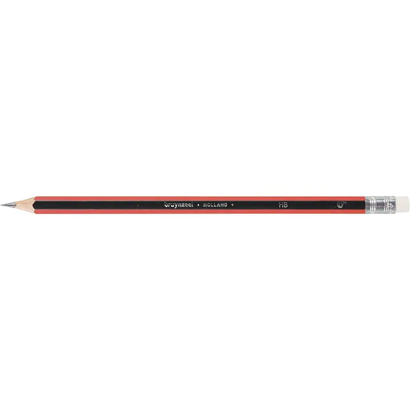 PENCIL W/ERASER RED/BLK BODY 12PCS-60511015