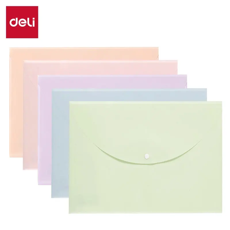 DELI-BUTTON FILE A4 COLORFUL ASTD-F104-PACK OF 5 PCS