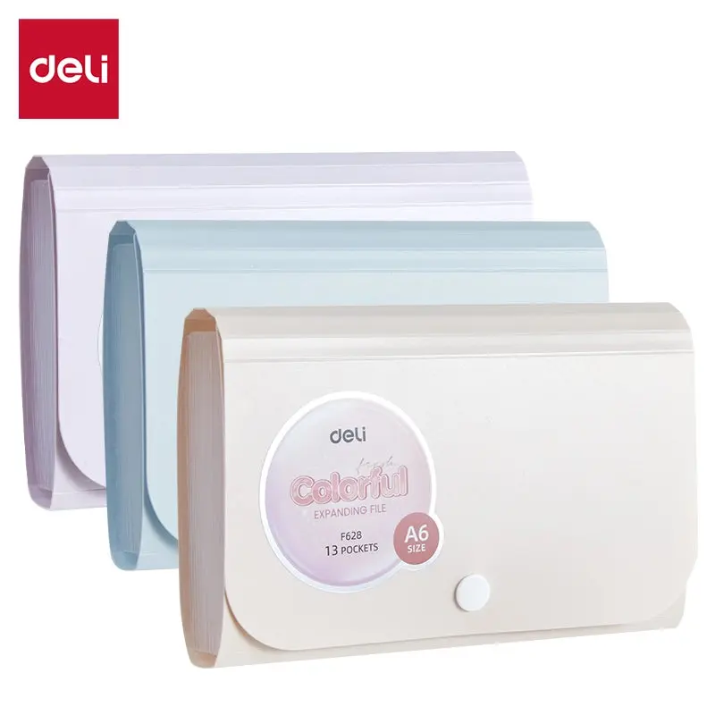 DELI-EXPANDABLE FILE A6 13 PART COLORFUL-F628