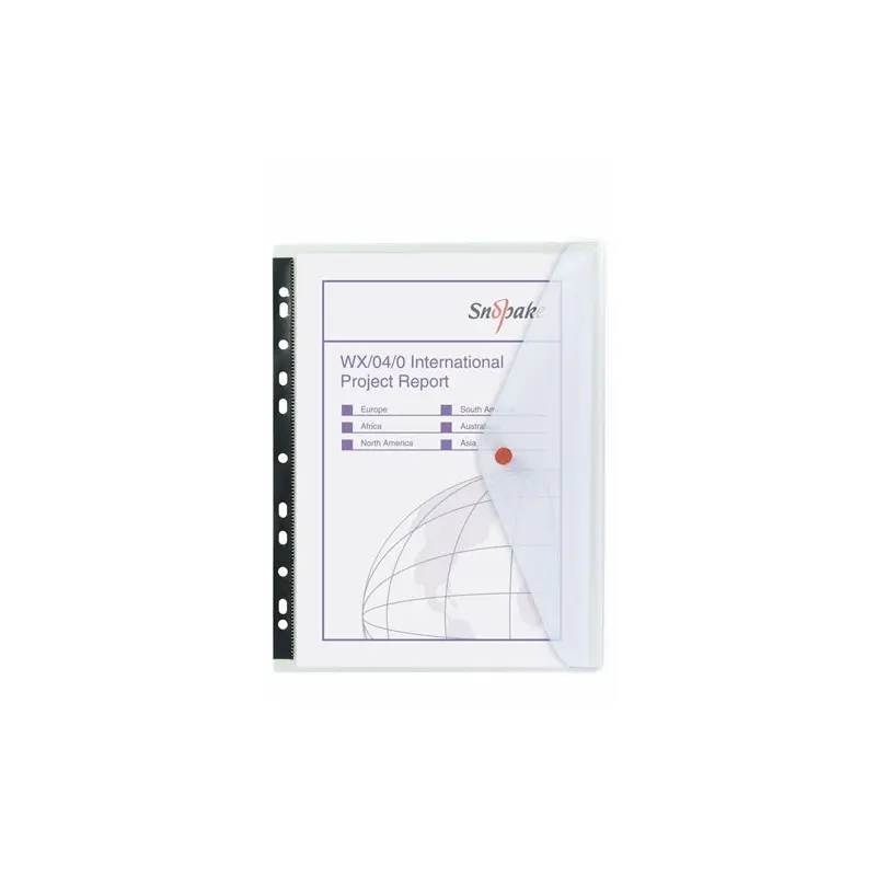 RING BINDER WALLET A4 W/BUTTON CLEAR-12566