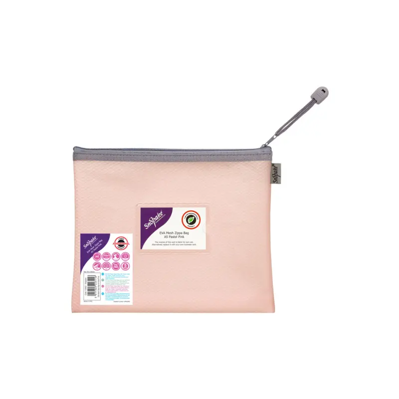 ZIPPER FILE A5 MESH PASTEL PINK-15903