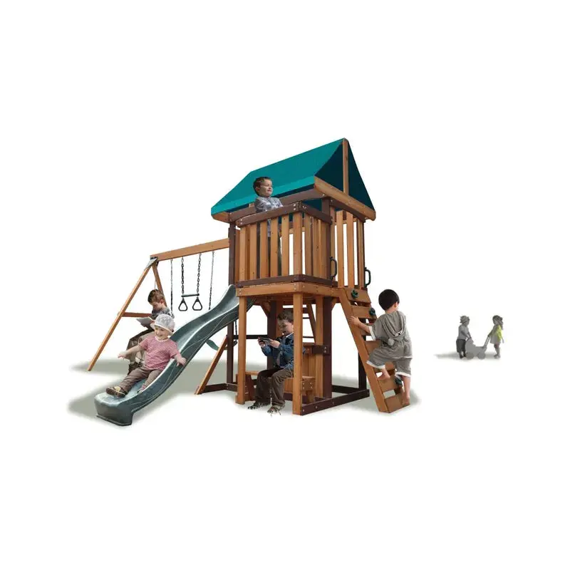 Mount Peak - Logan Swing Set & Playhouse with balcony - MP76142