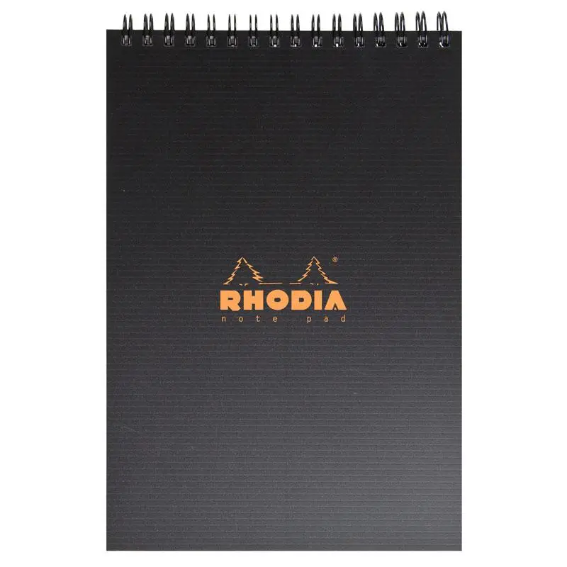 Writing Pad A5 Top Wired 80S Rhodiactive Black