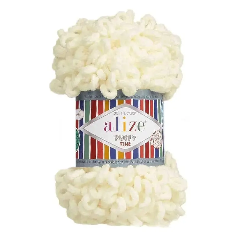 62 MICRO POLY YARN 100G (582980) CREAM-ALIZE/PUFFY FINE