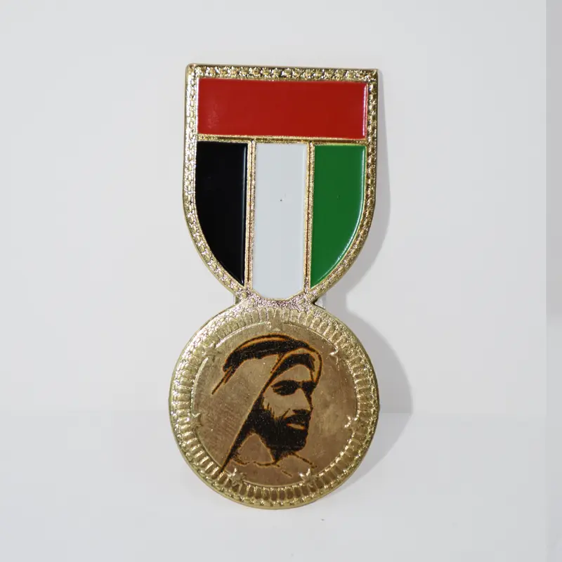 UAE FLAG METAL BADGE 7 X 3 CM-METAL 7 X 3 CM