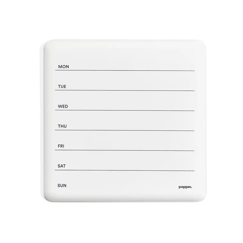 White Magnetic Weekly Dry Erase Board