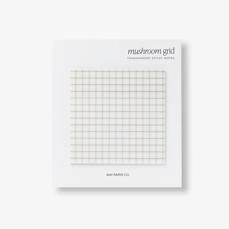 Transparent Grid Sticky Note | Mushroom