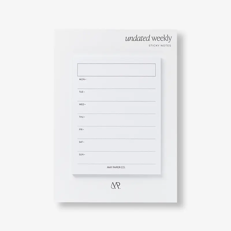 Weekly Undated Sticky Note