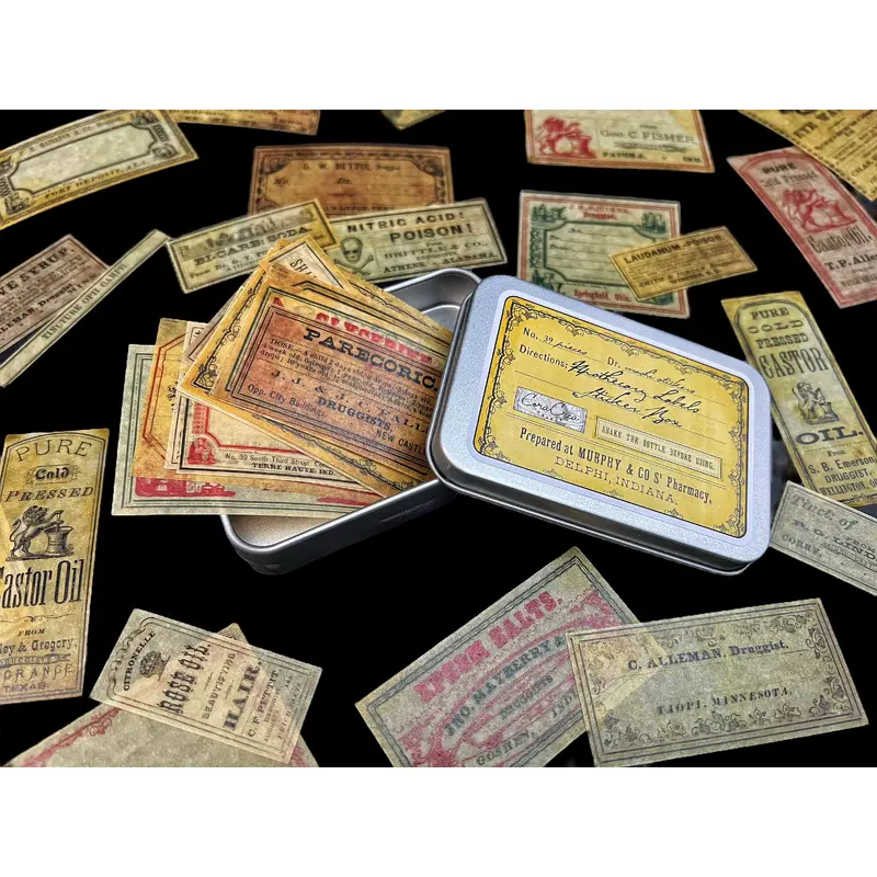 Apothecary Labels Sticker Tin